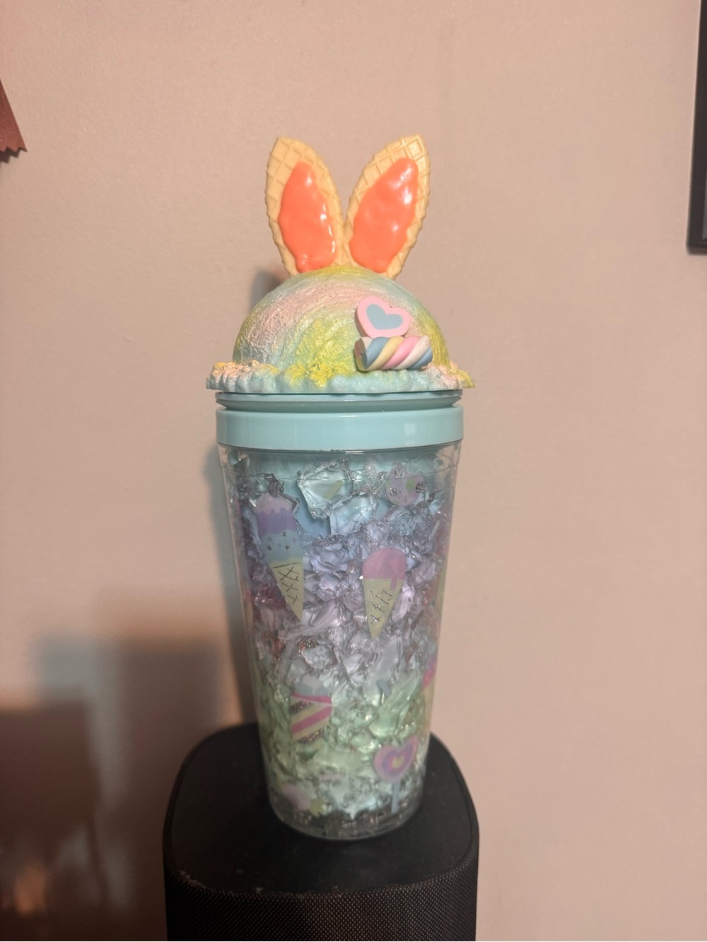 Pastel Bunny Ice Cream Travel Tumbler Cup - Mint Pastel